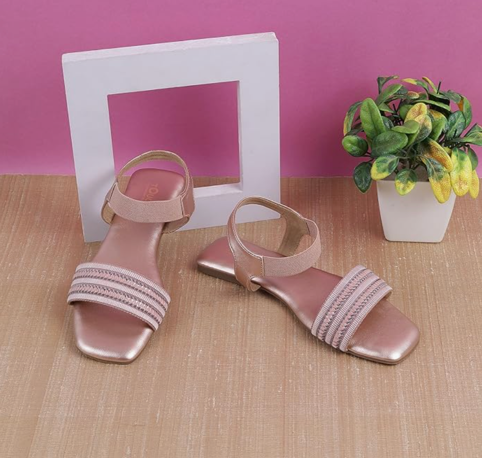 Peach strappy sandals best sale