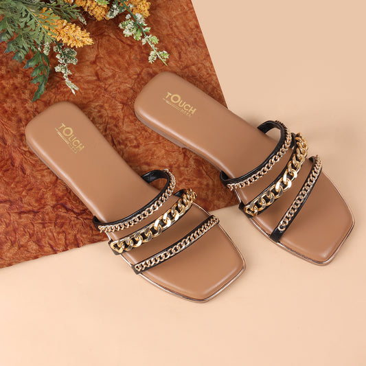 Studded Block Heel Leather Sandals