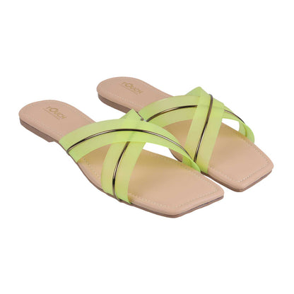 TOUCH HEEL Women's Flats - Stylish Ladies Chappal with Transparent Straps Upper, TPR Sole, Comfortable Open Toe Slippers for Regular Use