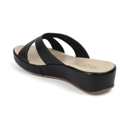 Breezy Black: Wedge Sandals