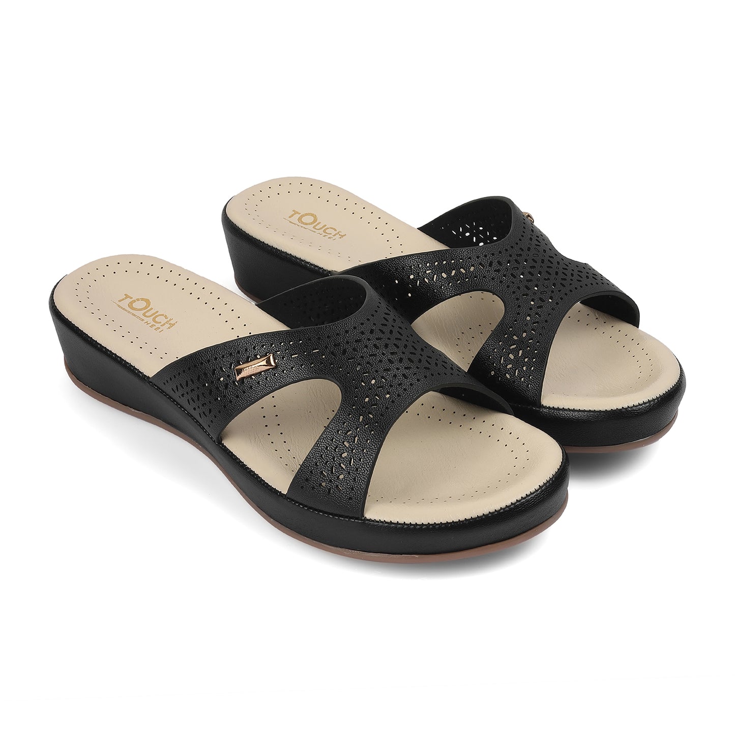 Breezy Black: Wedge Sandals