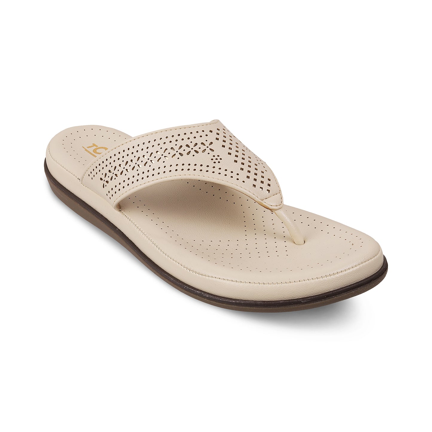 Men's Black Perforated Comfort Flip-Flop Sandal