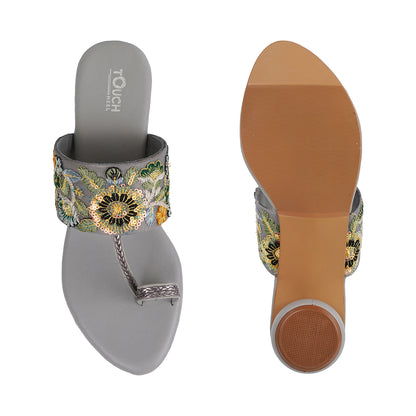 Latest Embroidered Slip On Ethnic Women Sandals