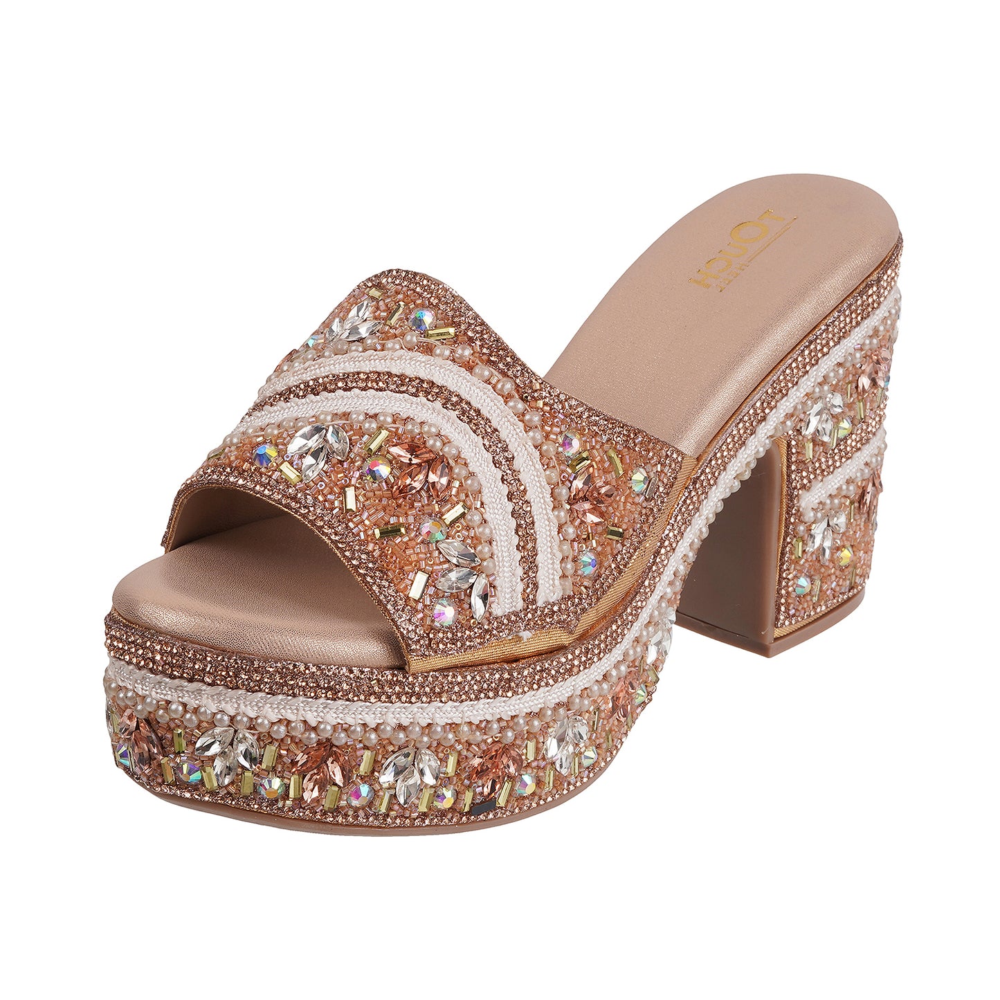 Rhinestone Strap Wedge Sandals