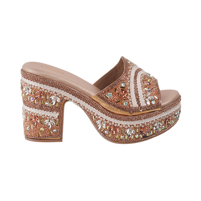 Rhinestone Strap Wedge Sandals