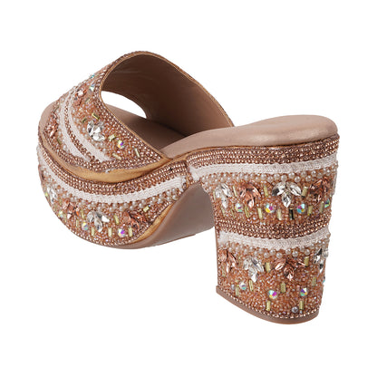 Rhinestone Strap Wedge Sandals